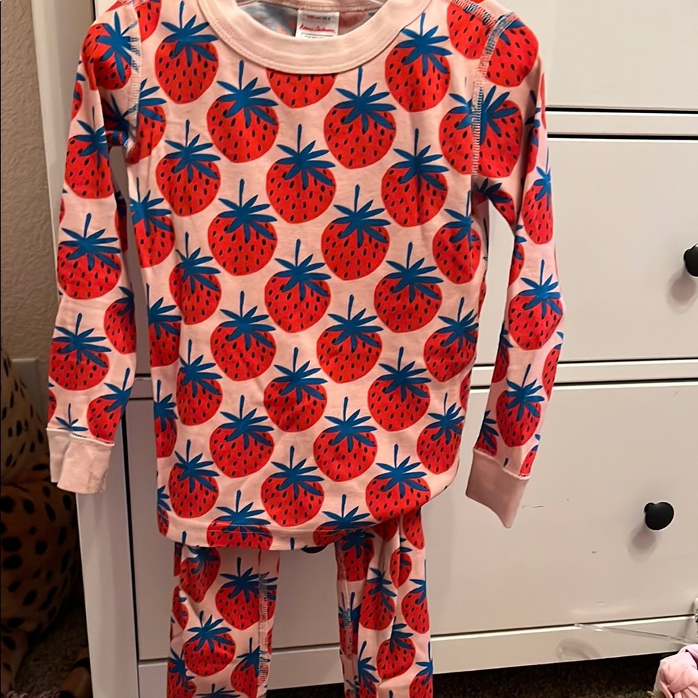 Strawberry Print Kids Pajamas